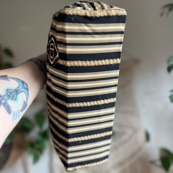 Vintage Christian Dior Vanity Bag CD Logo Stripe Travel Toiletry Case Cosmetic - Picture 6 of 16